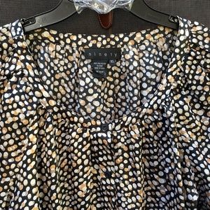 Dressy long sleeve multi colored blouse